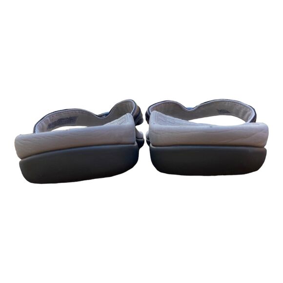 Vionic Sz 9 Orthotic Pewter Leather Tide Aloe Post Sandal  Upper Thong flip flop - Picture 10 of 10